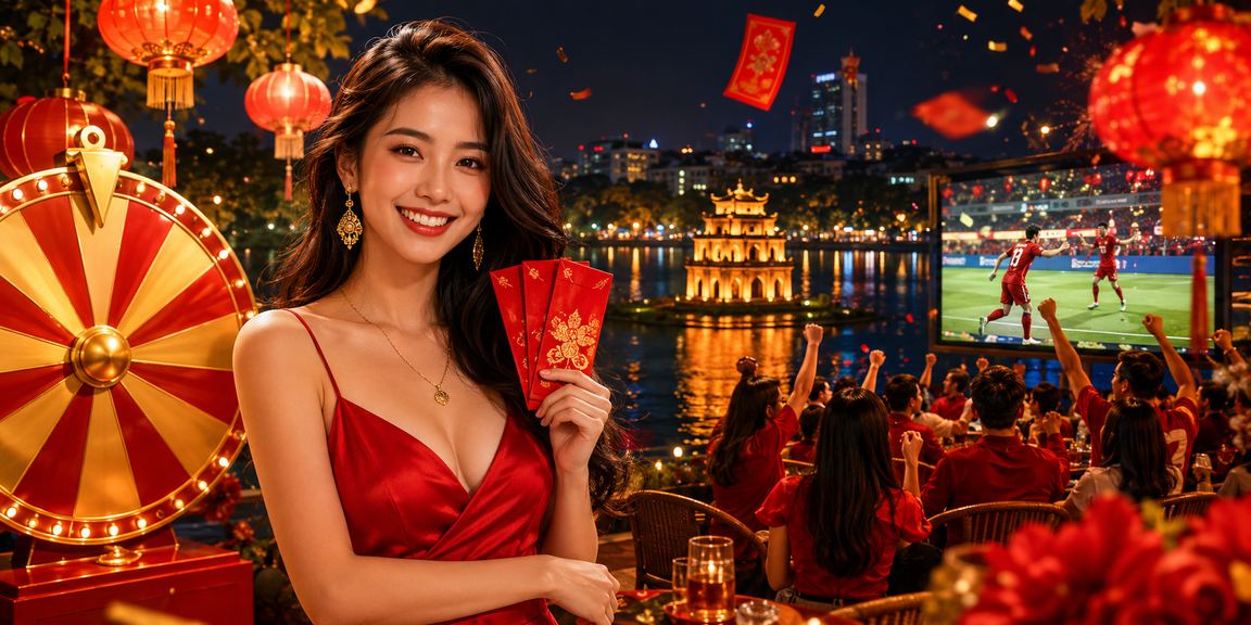 Người dùng Hà Nội tham gia bốc thăm may mắn lành mạnh trong không gian lễ hội đèn lồng