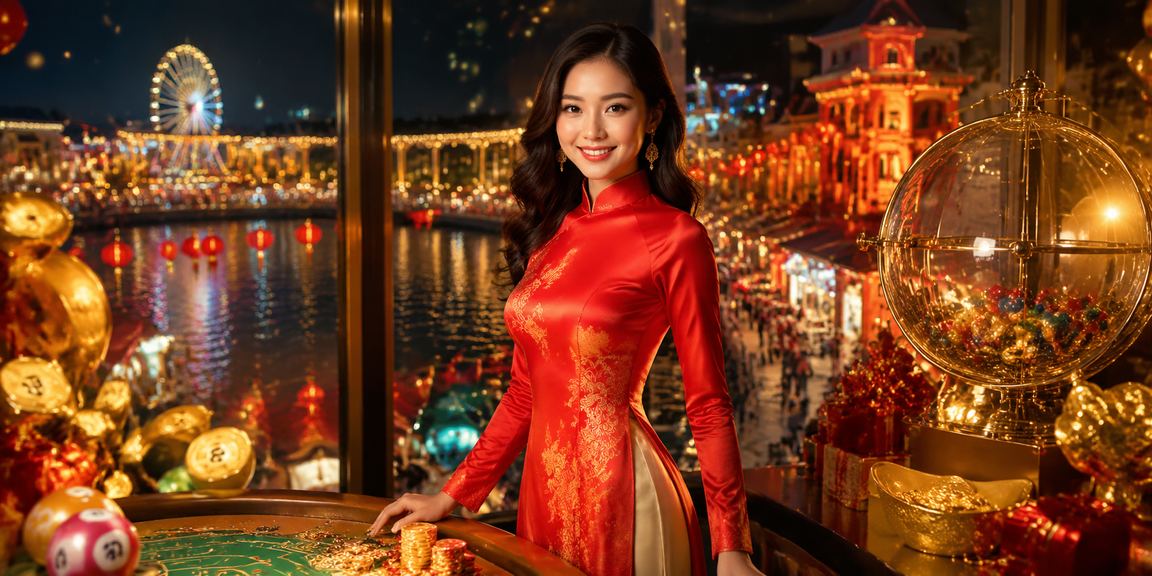Người dùng Phú Quốc mặc áo dài thao tác xổ số và thanh toán trên ứng dụng di động
